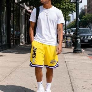 Pro Standard Los Angeles Lakers LeBron James Yellow Basketball Shorts